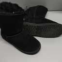 JOY IN LOVE Women's Snow Boots for Winter Mid-Calf high Back Bows (7.5, Black)