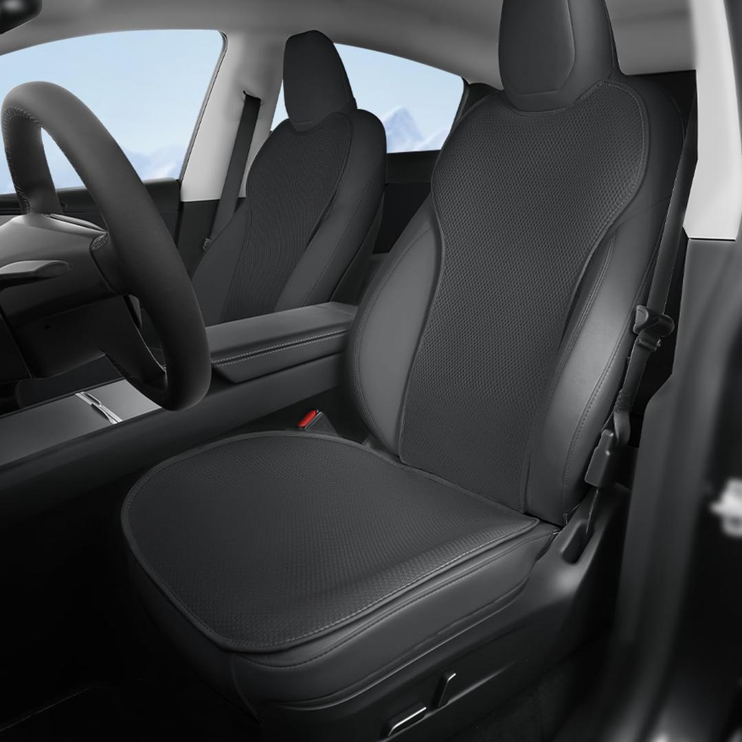TOPABYTE Front Seat Cover for Tesla Model Y Juniper (Launch) Seat Cushion - Protects Your Teslas Seats - Car Seat Bottom Protector for Tesla Model 3/Y/X/S 2017-2026 Accessories, Black