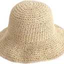 KORADI Womens Sun Hats Straw Hat Summer Beach Hats Foldable Floppy Cap Wide Brim Woven Bucket Hat