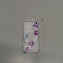 DEFBSC Magnetic Case for iPhone 16 Pro Work with Magsafe, Clear Floral Flower Pattern Print Design Flexible Acrylic Shockproof Cover for Women Girls, Flower Protective Phone Case, Purple Peony