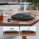 MEETION Ergonomic Keyboard Wired, 7 Colors Transparent Backlit, 4 Brightness, 1 RGB Breathing Backlit, Comfortable Wrist Rest Cushion, USB-A/USB-C Adapter Ergo Keyboard for Windows Mac Computer Laptop
