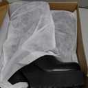 AMINUGAL Womens Wedge Heel Ankle Boots Platform Zipper Punk Motorcycle Booties Chunky Block High Heel Round Toe Fashion Work Combat Boots Mid Calf For Women (10, A-black Prime)