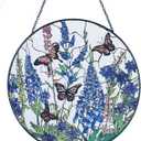 7.8'' Lavender Monarch Butterfly Suncatcher Stained Glass - Monarch Lavender Originally Designed Suncatchers for Sun Catchers Indoor Window | Beautiful Gifts for Butterfly Lovers