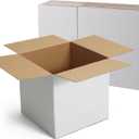 CRUGLA 10x10x10 Shipping Boxes 15 Pack, White Corrugated Cardboard Boxes with Side-Lock and Pre-Applied Double-Sided Tape, Easy Assemble Packing Mailer Boxes for Small Business Shipping