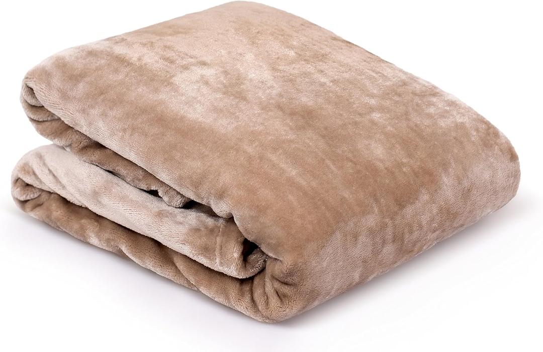 Internet's Best Plush Velvet Mink Throw Blanket - Tan - Thick Ultra Soft Couch Blanket - Warm Sofa Throw - 100% Microfiber Polyester - Easy Travel - Bed - 50 x 60
