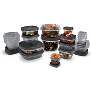 Rubbermaid EasyFindLids Food Storage Containers with SilverShield Antimicrobial Protection, 42-Piece Set, BPA-Free, Grey