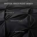 Andency Black Pinch Pleat Comforter Queen(90x90Inch), 3 Pieces(1 Pintuck Comforter and 2 Pillowcases) Pintuck Comforter Set, Polyester All Season Down Alternative Bedding Set Black, Queen(90"X90")