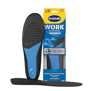 Dr. Scholl's Work All-Day Superior Comfort Insoles (with) Massaging Gel, Men, 1 Pair, Trim to Fit Size 8-14