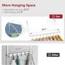 Tajsoon Over the Door Hanger Expandable & Adjustable, Over Door Clothes Hanger Rack for Towel & Coat, Bathroom Over Door Clothes Rack Hooks for Bedroom, Washroom, Fits Doors up to 1¾”, Metal, White