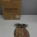 Wood Bird Figurine Home Decor Accent, Rustic Owl Statue Tabletop Decoration for Living Room Bedroom Office, Abstract Spring Summer Autumn Decor 