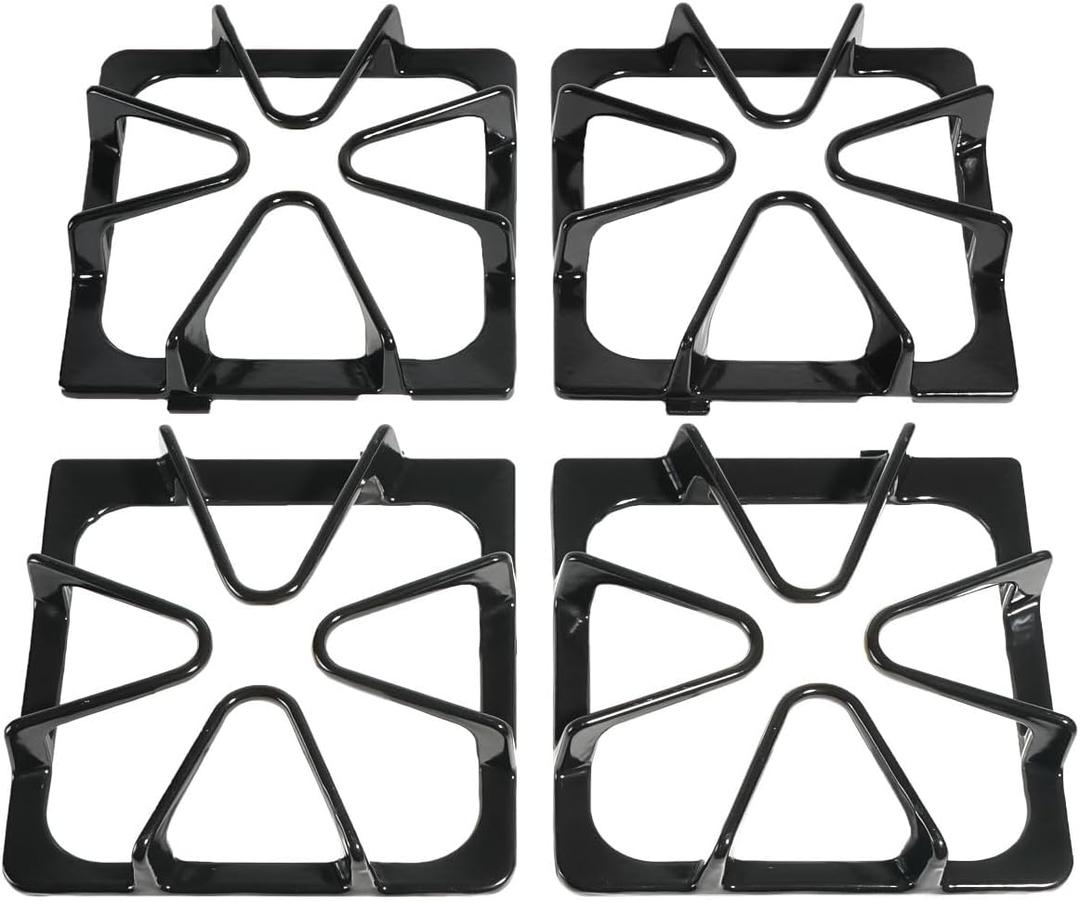 Premium W10447925 Gas Stove Burner Grates Replacement for Whirlpool Amana Stove Burners Replacement,for Maytag Stove Cooktop grate Parts,for Kenmore,Kirkland,Inglis Stove Top Range Cast Iron Rack4 Pcs