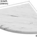 Marble Corner Shower Shelf, 9 Inch Carrara White Marble Corner Shelf for Bathroom Shower Decor, Wall Mounted, Polished, 2 Pcs