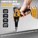 Cerycose Rivet Gun Compatible with Dewalt 20V Battery, Cordless Rivet Tool with 3 Size (1/8", 5/32", 3/16") Aluminum Rivets, Brushless Motor Rivet Gun Kit Nose Piece, Tool Only