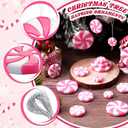 Syhood 120 Pcs Fake Candy Christmas Decorations Peppermint Candy Decorations Christmas Tree Hanging Ornament for Holiday Party DIY Crafts(Pink,1'' 1.4'' 1.8'',Round)