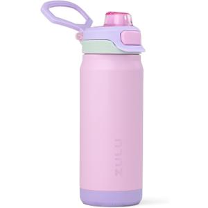 ZULU Powerfill Pro 18oz Kids Stainless Steel Water Bottle with Quick Fill Lid, Triple Wall Vacuum Insulated, Leak Proof Locking Lid, Sip & Chug, Reusable, BPA Free, Dishwasher Safe, Sweet Sorbet