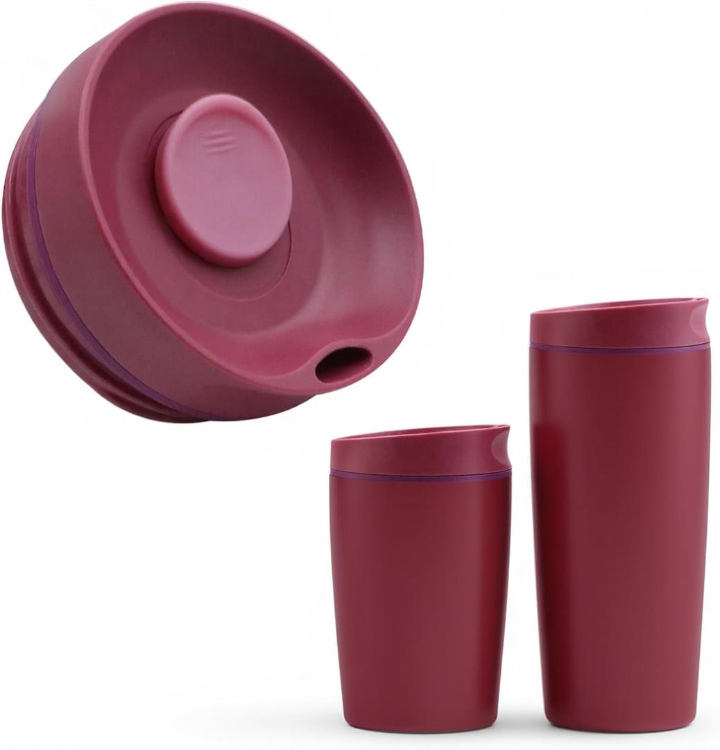Replacement Slider Lid for Owala SmoothSip 20oz & 12oz, Top Cover Compatible with Owala 24oz Coffee Tumbler, Coffee Travel Mugs Leakproof Accessories, BPA-Free (Black Cherry)