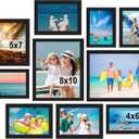 BESCRCL 10 Pack Picture Frames Collage Wall Decor, Gallery Wall Frame Set for Tabletop or Wall Mounting Display, Multi Size with Two 8x10, Four 5x7, and Four 4x6 Photo Frames, Black