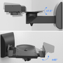 Suptek Speaker Wall Mounts, Dual Speaker Stands for Surround Sound Speakers, Universal Bracket, Tilt Swivel Shelves Up to 55 lbs Black (2 Pack)