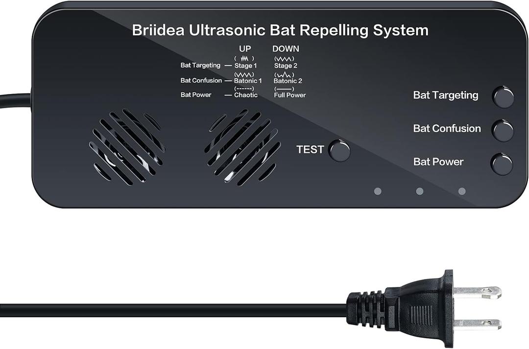 Ultrasonic Bat Removal, Briidea Bat Away System, Demands Bats to Flee, Human and Pet Safe