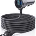 Starlink Mini Cable, 3 in 1 Starlink Mini Car Charger DC Power Cable+ Cigarette Lighter Adapter 12V-48V with Digital Display, Durable USB C PD 40W and USB A 35W Ports for Trucks and Cars (10FT)