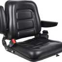 Tractor Seat, Forklift Seat with Safety Belt and Armrest, lawn mower seat Adjustable Backrest and Slide Rail Waterproof (Simple and Comfortable)