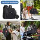 Geestock Diaper Bag Backpack, Multifunction Quilted Baby Diaper Bag with Changing Pad, Pacifier Case & Stroller Straps, Parents Essentials, Black