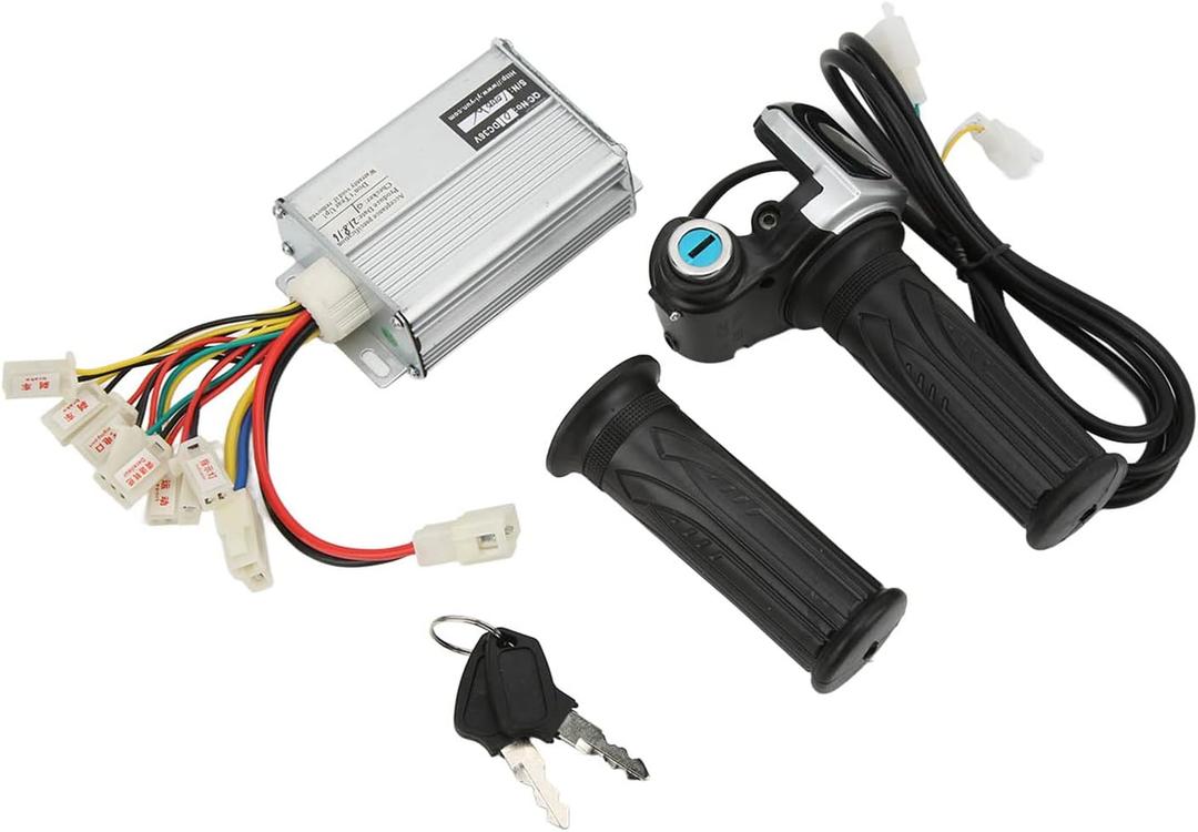 36V Controller, Ebike Controller, 1000W Motor Brushed Speed Controller with Locking Battery Display Throttle Twist Grip for EVO Electric Tricycle Elderly Electric Bike Mini Bike