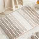 Bathroom Rug Non-Slip, Extra Soft and Absorbent Bath Rugs, Machine Washable, Bath Mats for Bathroom Floor, Tub and Shower, 18"x24", Beige