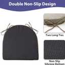 IPYNBAP Chair Cushions for Dining Chairs, Kitchen Chair Cushions, 16'' x 16'' x 2'', Non Slip Indoor Seat Cushions, Chair Pads for Dining Chairs with Ties & Removable Cover, Set of 6, Khaki