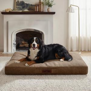 Sytopia 50-Inch Outdoor Dog Bed for XXL Dogs– Heavy-Duty Waterproof, Washable, Removable Cover, Ideal for Crate, Patio, Indoor & Outdoor Adventures (Brown)
