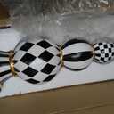 Jenaai 24" Large Black and White Checkered Decor Resin Home Halloween Decor