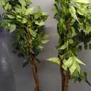 2Packs 4FT Artificial Ficus Trees with Realistic Leaves and Natural Trunk, Faux Ficus Tree with Sturdy Plastic Nursery Pot, Fake Ficus Tree for Office Home Farmhouse for Indoor Outdoor Decor