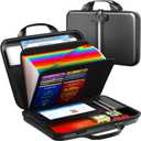 Fireproof Accordion File Organizer with Lock,Hard-Shell Fireproof Document Box with 13 Pockets for Certificates, Passports Laptop Important Documents Portable Home Office Travel Safe Storage