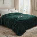 LOOBANI Waterproof King Size Blanket: Soft Flannel Water Proof Bed Blanket 85"x108" with a Storage Bag, Stain & Leak Proof King Throw Bblanket for Adults, Kids, Pets, Movie Night, Travel (Green)