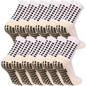 fjberrtsat Men's Socks Soccer Non Skid Ball Football Socks Anti-Slip Athletic Non Slip Pads for Basketball Sports Sock (White)