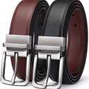 BULLIANT Men's Belt,Reversible Belt Adjustable For Gift Men 1.25”-Cut For Fit-2 Sides in 1 Belt(Not 2)