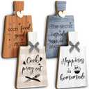Chunful 4 Pcs Kitchen Cutting Board Wall Decor Sign 4 x 7 Farmhouse Wooden Kitchen Wall Hangings Rustic Tiered Tray Decor Wood Art Hanging Sign with Hooks for Home Dining Living Room Cafe