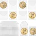 140 Pack 2" Transparent Semicircle Single Pocket Coin Sleeves for Coin Collection Jewelry and Small Items Protective Clear Bags for Rings Earrings and Gemstones