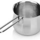 Saucepan, Stainless Steel Milk Pan 12cm, Soup Pot for Induction and Oven, Non Stick Milk Pot, Dishwasher Safe Cookware(Sliver)
