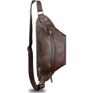 Genuine Leather Fanny Packs for Men and Women Hip Waist Bag Real Leather Fanny Sling Bag Crossbody Chest Purse (Coffee)