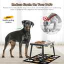 ADENGL Metal Raised Dog Bowl Stand for Large and Medium Dogs, Stronger Elevated Dog Bowls with Sprill Proof Mat, Pet Food & Water Bowls 10" Tall Dogs Feeder (58OZ-Stainless Steel Pet Bowl, Mat-16x24)