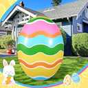 Kasyat 6 ft Giant Easter Eggs Inflatable Decorations with LED Lights 72 Inch Large PVC Easter Eggs Standing Colorful Inflatables Decor for Holiday Party Yard Indoor Outdoor Garden Lawn(Classic)