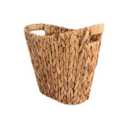 Wicker Bathroom Trash Can - Handwoven Water Hyacinth Waste Basket, Wicker Trash Can with Handles Tall Garbage Baskets for Bath, Bedroom, Office, size: 15×12×7 in