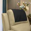 Premium Headrest Cover for Recliner Chair, Flame Retardant Faux Leather Recliner Headrest Protector, Wear Resistant Recliner Headrest Cover for Office Chair Theater Seat, 16W*27L, Black