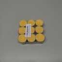 Tea Light Candles Colored Unscented Metallic Tin Cups Set of 18 Made in USA (Yellow)