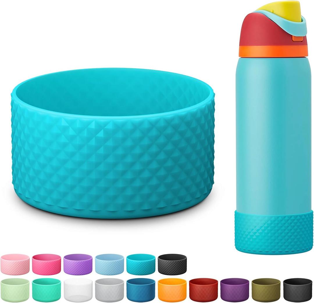 Silicone Boot for Owala Water Bottle 24 oz 32 oz 40 oz, Anti-Slip Protective Sleeve for FreeSip/Twist/Flip Stainless Steel Water Bottles Accessories (Blue)