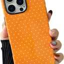 ZTOFERA Magnetic Case for iPhone 16 Pro, Compatible with Magsafe, Polka Dot Aesthetic Phone Case Cute for Girl Women, Hard PC+Soft TPU Protective Phone Cover for iPhone 16 Pro-Orange