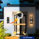 Dusk to Dawn Outdoor Lighting Fixture Wall Mounted - 14.2'' IP65 Waterproof Wall Sconce with 12W LED Crystal Modern Outside Wall Lamp for Hallway Doorway Porch Patio Backyard, Black, 1PCS