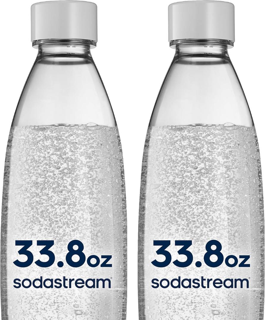 sodastream White 1L Slim Carbonating Bottles Twin Pack, Pack of 2