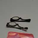 2 Pack Makeup Reading Glasses for Women Flip Down Cosmetic Magnifying Readers Make Up Eyeglasses Spring Hinge, Black/Brown, +2.50